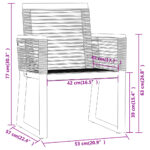 vidaXL 5-dielna záhradná jedálenská súprava čierna – Obrázok 7