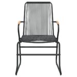 vidaXL 5-dielna záhradná jedálenská súprava čierna PVC ratan – Obrázok 6