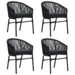 vidaXL 5-dielna záhradná jedálenská súprava čierna – Obrázok 3