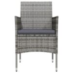 vidaXL 7-dielna záhradná jedálenská súprava s vankúšmi sivá a čierna – Obrázok 4