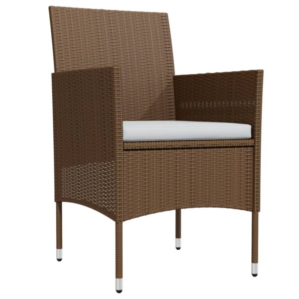 vidaXL 5-dielna záhradná jedálenská súprava s vankúšmi hnedá a čierna – Obrázok 3