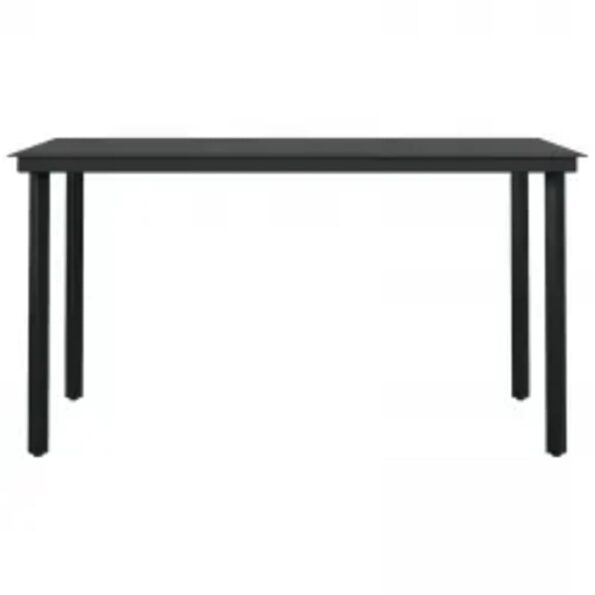 vidaXL 5-dielna záhradná jedálenská súprava s poduškami sivá a čierna – Obrázok 5