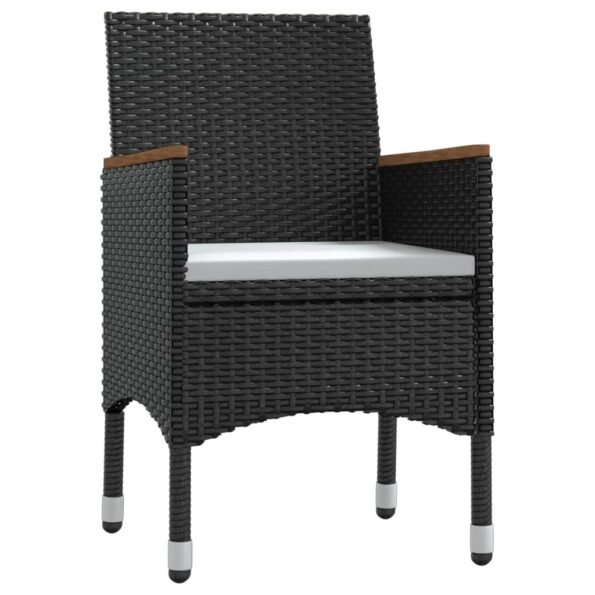 vidaXL 7-dielna záhradná jedálenská súprava s vankúšmi čierna – Obrázok 3