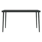 vidaXL 5-dielna záhradná jedálenská súprava s poduškami čierna – Obrázok 7