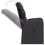 vidaXL 5-dielna záhradná jedálenská súprava s poduškami čierna – Obrázok 7