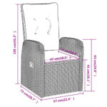 vidaXL 5-dielna záhradná jedálenská súprava s poduškami čierna – Obrázok 11