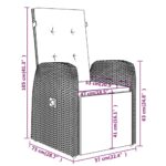 vidaXL 7-dielna záhradná jedálenská súprava so sedákmi sivá – Obrázok 12
