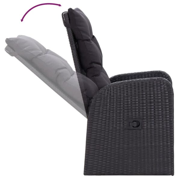 vidaXL 7-dielna záhradná jedálenská súprava s vankúšmi čierna – Obrázok 9