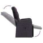 vidaXL 7-dielna záhradná jedálenská súprava s vankúšmi čierna – Obrázok 10