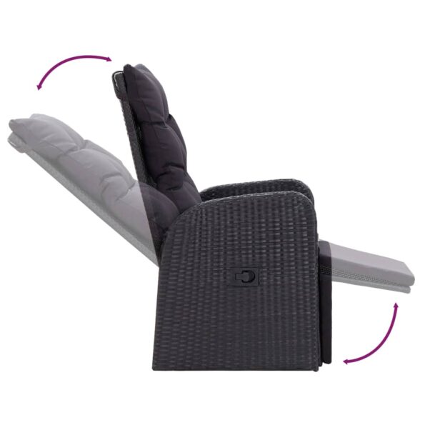 vidaXL 7-dielna záhradná jedálenská súprava s vankúšmi čierna – Obrázok 10