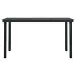 vidaXL 7-dielna záhradná jedálenská súprava s vankúšmi čierna – Obrázok 11