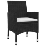 vidaXL 5-dielny vonkajší jedálenský set so sedákmi polyratan a sklo – Obrázok 3