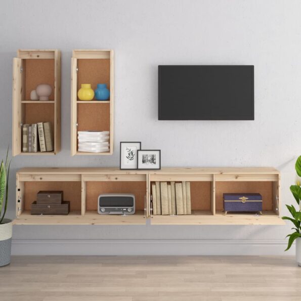 vidaXL TV skrinky 4 ks masívna borovica – Obrázok 3