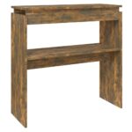 vidaXL Konzolový stolík dymový dub 80x30x80 cm spracované drevo – Obrázok 2