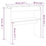 vidaXL Konzolový stolík dymový dub 80x30x80 cm spracované drevo – Obrázok 6
