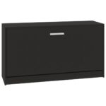vidaXL Lavica na topánky čierna 80x24x45 cm, umelé drevo – Obrázok 2