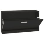 vidaXL Lavica na topánky čierna 80x24x45 cm, umelé drevo – Obrázok 6