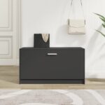 vidaXL Lavica na topánky čierna 80x24x45 cm, umelé drevo
