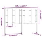 vidaXL Čelo postele biele 125,4x4x100 cm masívna borovica – Obrázok 6
