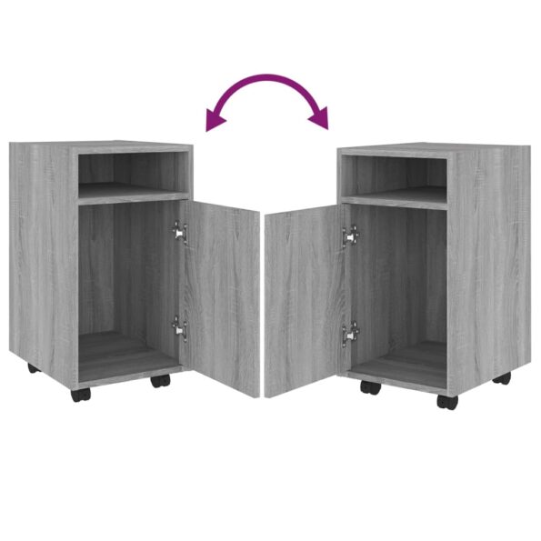 vidaXL Skrinka s kolieskami sivá sonoma 33x38x60 cm spracované drevo – Obrázok 5