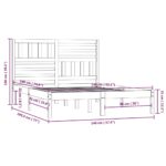 vidaXL Posteľný rám borovicový masív 140x190 cm – Obrázok 9