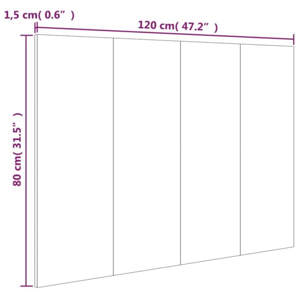 vidaXL Čelo postele čierne 120x1,5x80 cm spracované drevo – Obrázok 7