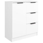 vidaXL Komoda biela 60x30x70 cm spracované drevo – Obrázok 2