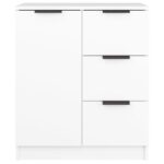 vidaXL Komoda biela 60x30x70 cm spracované drevo – Obrázok 3