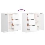 vidaXL Komoda biela 60x30x70 cm spracované drevo – Obrázok 6