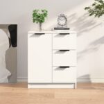 vidaXL Komoda biela 60x30x70 cm spracované drevo