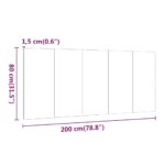 vidaXL Čelo postele sivé sonoma 200x1,5x80 cm spracované drevo – Obrázok 7