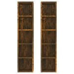 vidaXL CD skrinky 2 ks dymový dub 21x16x93,5 cm spracované drevo – Obrázok 4