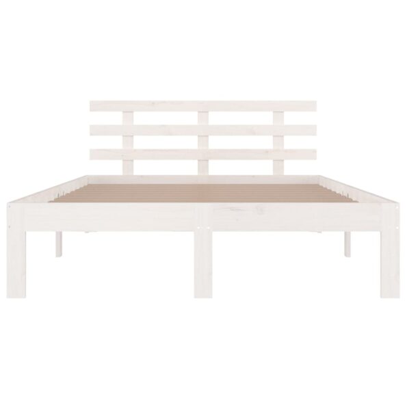 vidaXL Posteľný rám biely masívne drevo 160x200 cm – Obrázok 4
