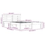 vidaXL Posteľný rám biely masívne drevo 160x200 cm – Obrázok 8
