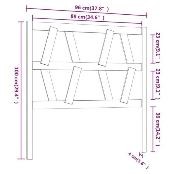 vidaXL Čelo postele čierne 96x4x100 cm masívna borovica – Obrázok 6