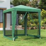 vidaXL Párty stan so 4 sieťkovanými bočnými stenami zelený 2x2 m HDPE