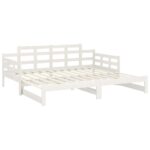 vidaXL Rozkladacia denná posteľ biela borovicový masív 2x(80x200) cm – Obrázok 9