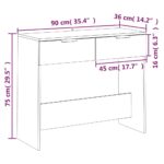vidaXL Konzolový stolík biely 90x36x75 cm drevený – Obrázok 8