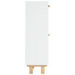 vidaXL Botník biely 52x25x80 cm spracované drevo a prírodný ratan – Obrázok 6