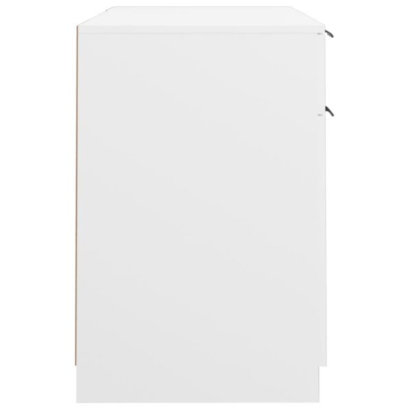 vidaXL Stôl s bočnou skrinkou biely spracované drevo – Obrázok 8