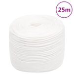 vidaXL Lodné lano biele 8 mm 25 m polypropylén