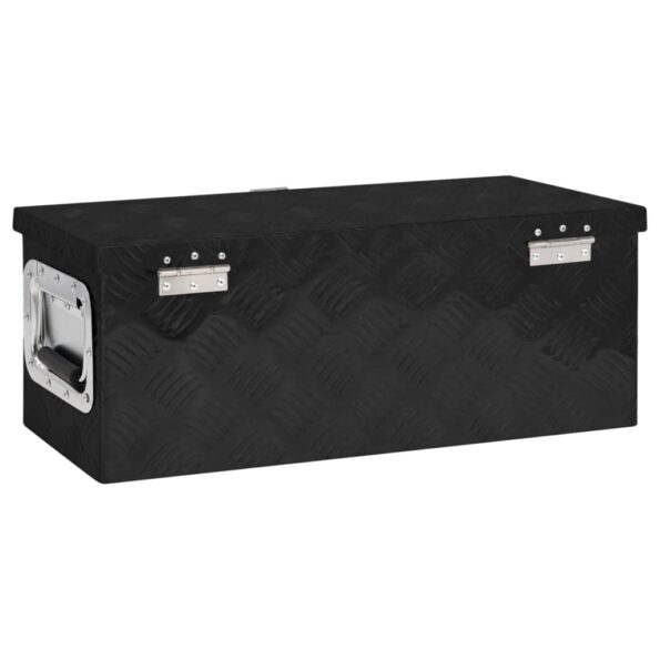 vidaXL Úložný box čierny 60x23,5x23 cm hliník – Obrázok 3