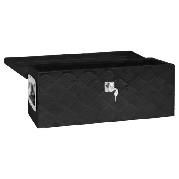 vidaXL Úložný box čierny 60x23,5x23 cm hliník – Obrázok 4