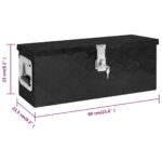 vidaXL Úložný box čierny 60x23,5x23 cm hliník – Obrázok 7