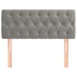 vidaXL Čelo postele bledosivé 90 x 7 x 78/88 cm zamat – Obrázok 3