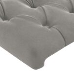 vidaXL Čelo postele bledosivé 90 x 7 x 78/88 cm zamat – Obrázok 4