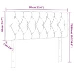vidaXL Čelo postele bledosivé 90 x 7 x 78/88 cm zamat – Obrázok 8