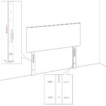 vidaXL Čelá postelí svetlosivé 144x7x78/88 cm zamatové – Obrázok 5