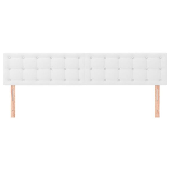 vidaXL Čelá postele 2 ks biele 80x5x78/88 cm umelá koža – Obrázok 3