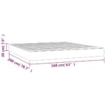 vidaXL Matrac s taštičkovými pružinami stredná tvrdosť čierny 160x200x20 cm zamat – Obrázok 7
